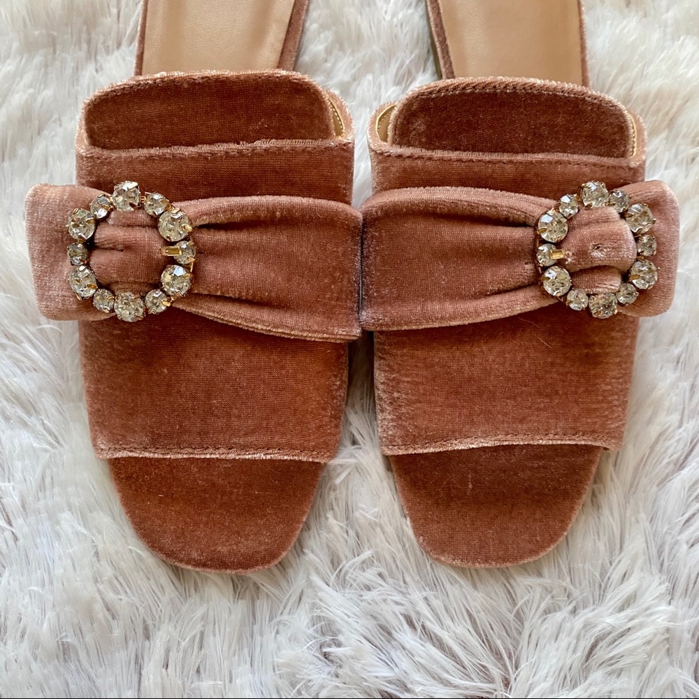 A New Day Velvet Mules with Diamond Buckle